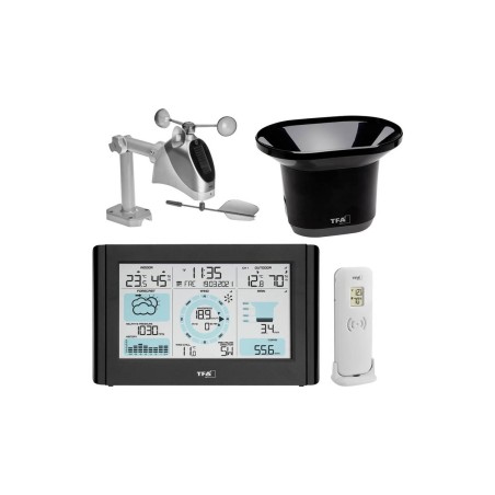 TFA Weather Pro Indoor Outdoor Weather Station - Sleek Black Design for Accurate Forecasting